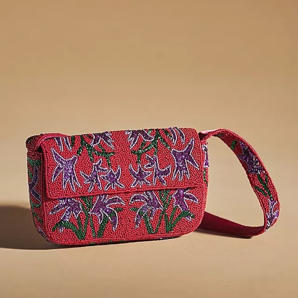 Anthropologie Fiona Beaded Sequin Holiday Bag edition